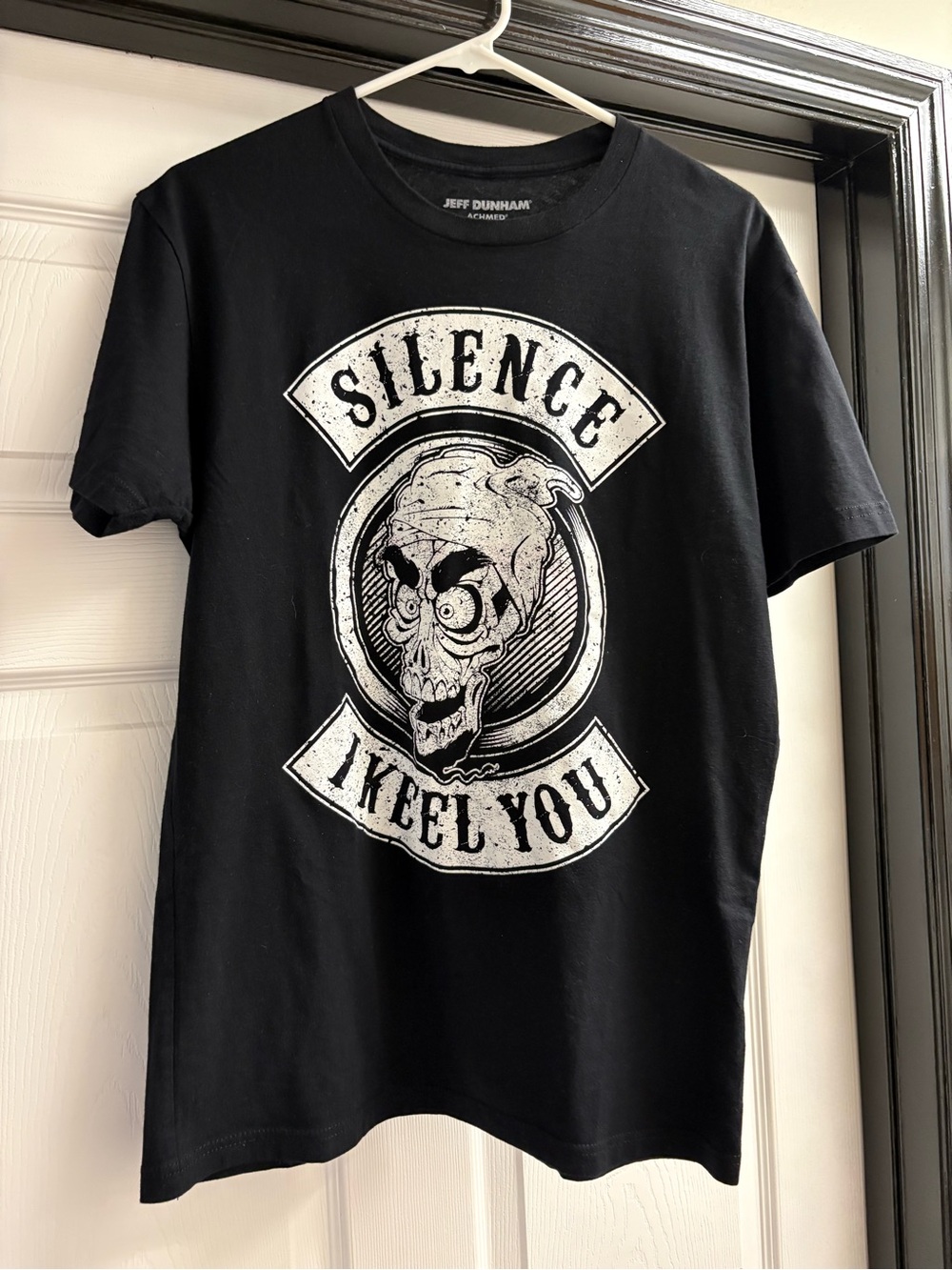 Jeff Dunham Mens M Black Achmed Humor Graphic Print Crew Neck Short Sleeve Tee